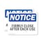 Signmission Firmly Close Door After Each Use, 7 in W x Rectangle, Vinyl Decal OS-2PACK-NS-D-57-L-12722 - alternate 1